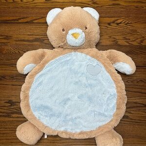 Mary Meyer Bestever Tan and Blue Teddy Bear Baby Mat